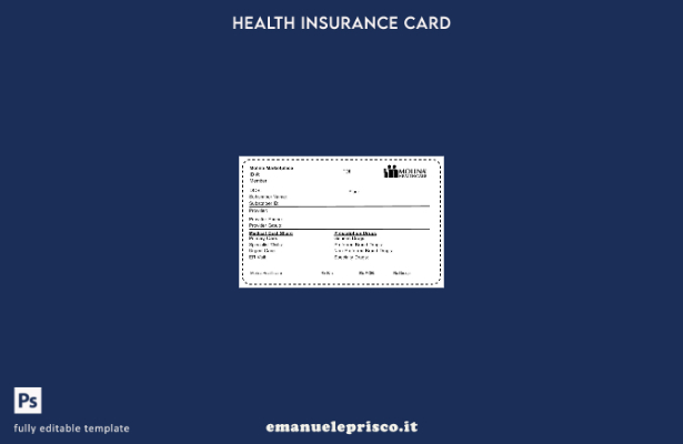 modello di tessera di assicurazione sanitaria USA Molina HealthCare in stile ver